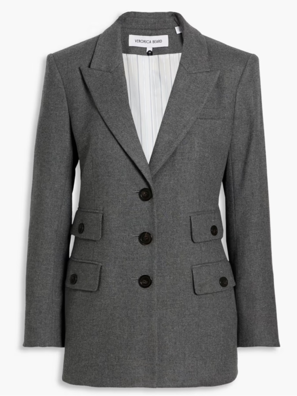 VERONICA BEARD Nalani Dickey‎ flannel blazer in Anthracite
Size: US 0